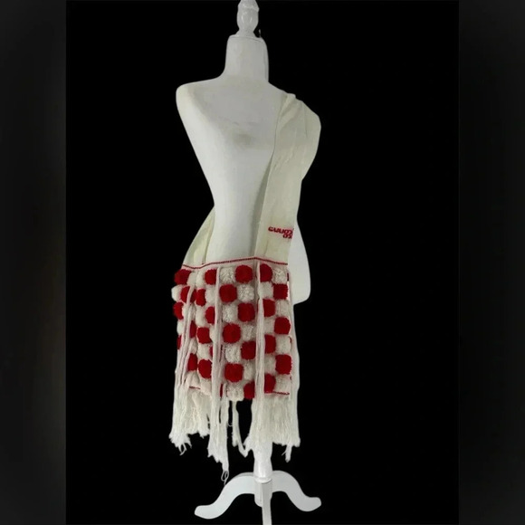 Wool handwoven Pom Pom satchel 13x13 - Picture 1 of 6